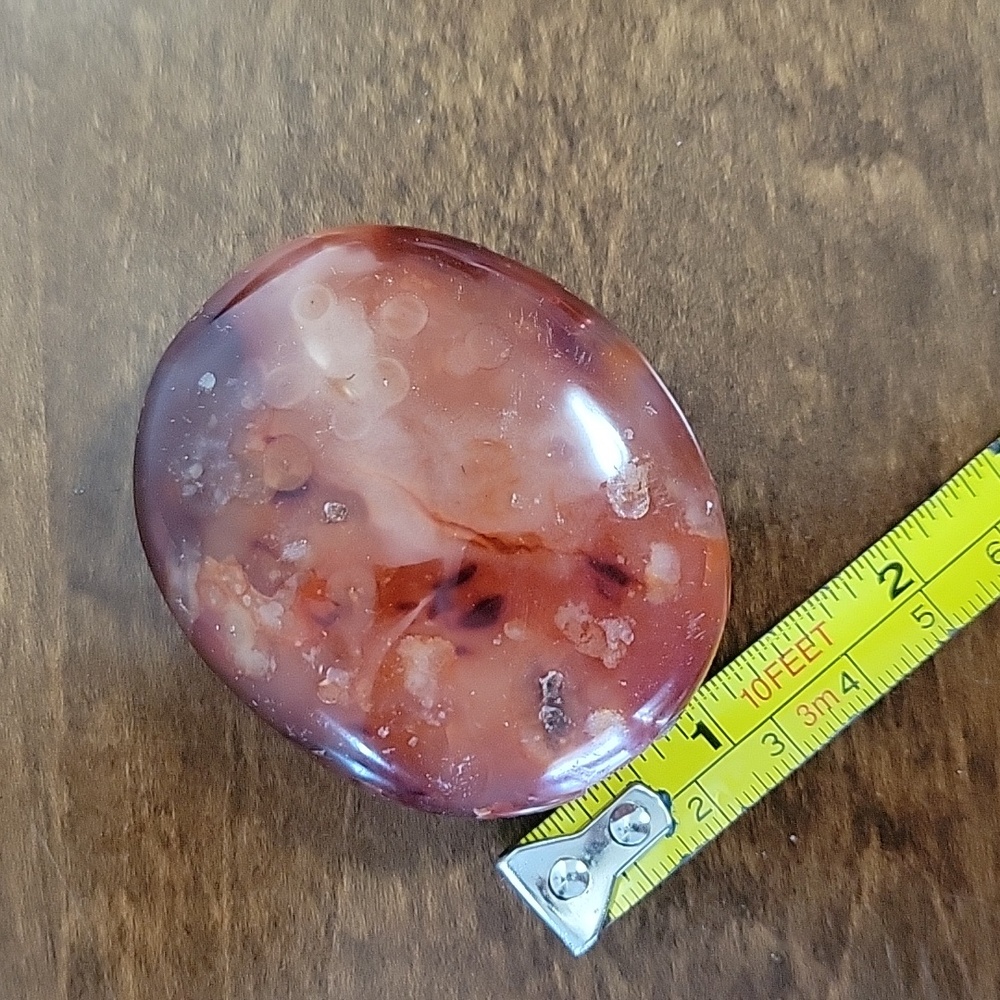 Polished Crystal Carnelian Palm Stone - Picture 5 of 5